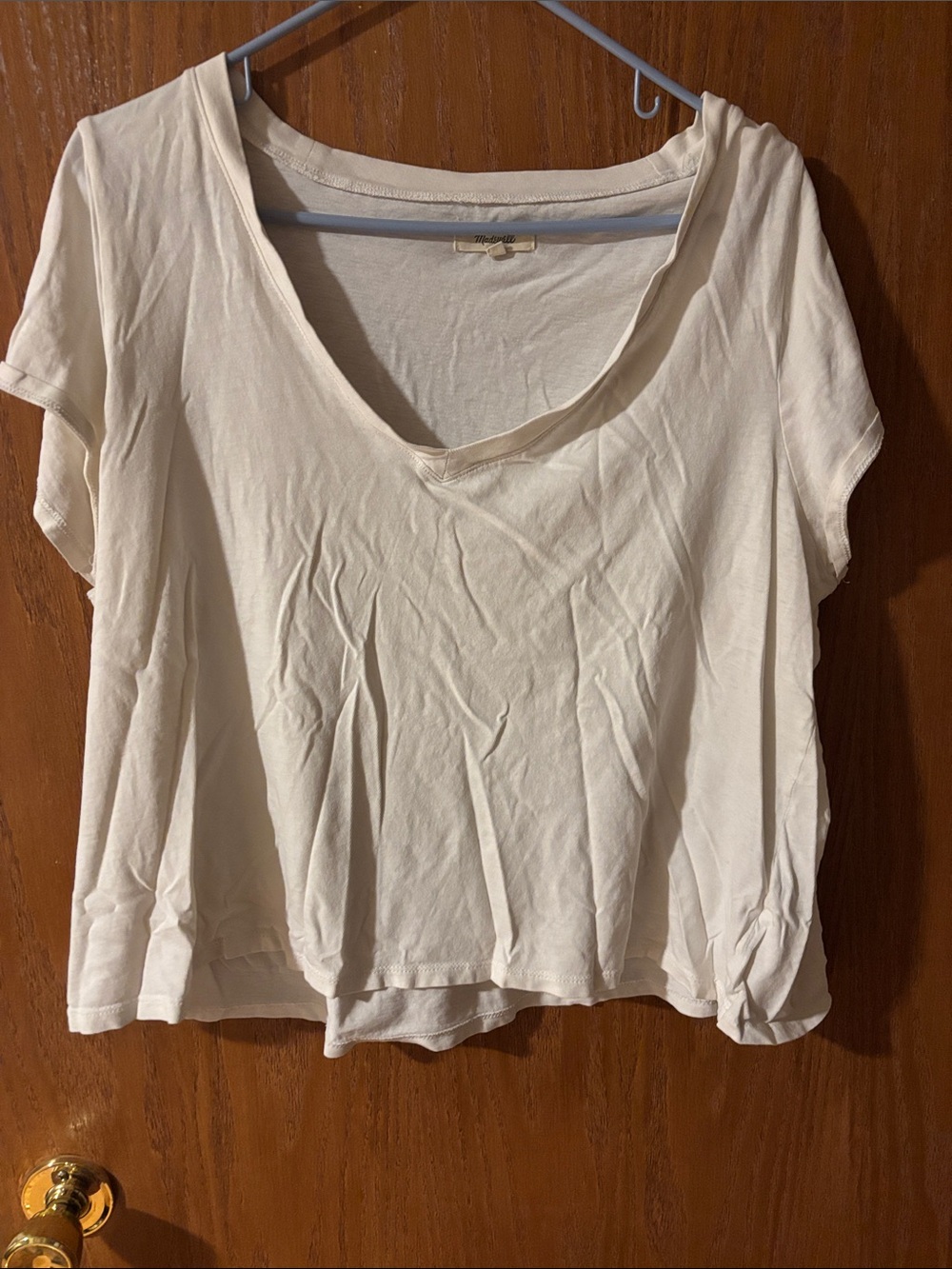 Madewell Cream Scoop Neck Short Sleeve Tee